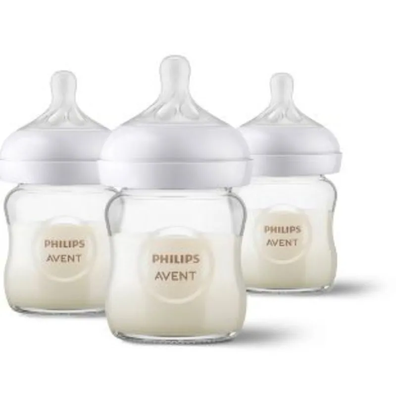 Philips Avent Natural Glass Bottle 4oz - 3 pack