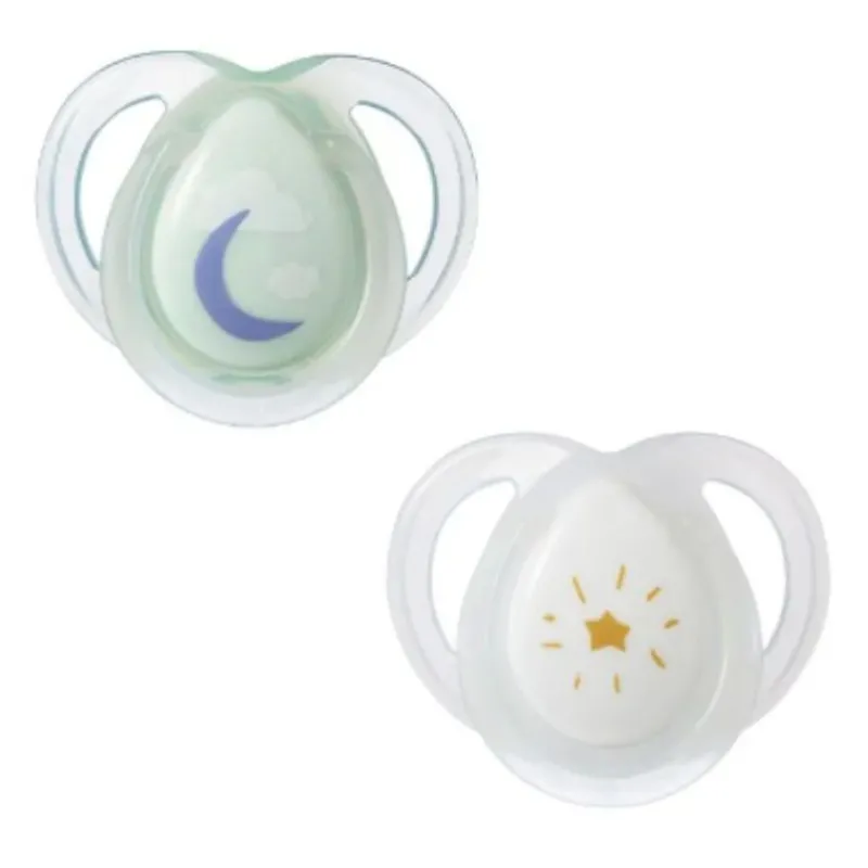 tommee tippee Night Time Glow in the Dark Pacifiers - 2 Pack