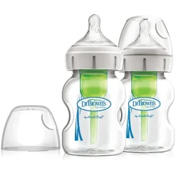 Dr Brown's Options+ 5oz Glass Wide-Neck Bottle - 2 Pack