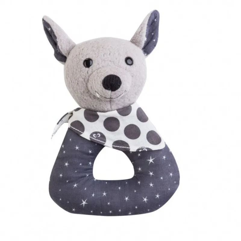 Apple Park Organic Pattern Rattle - Bat