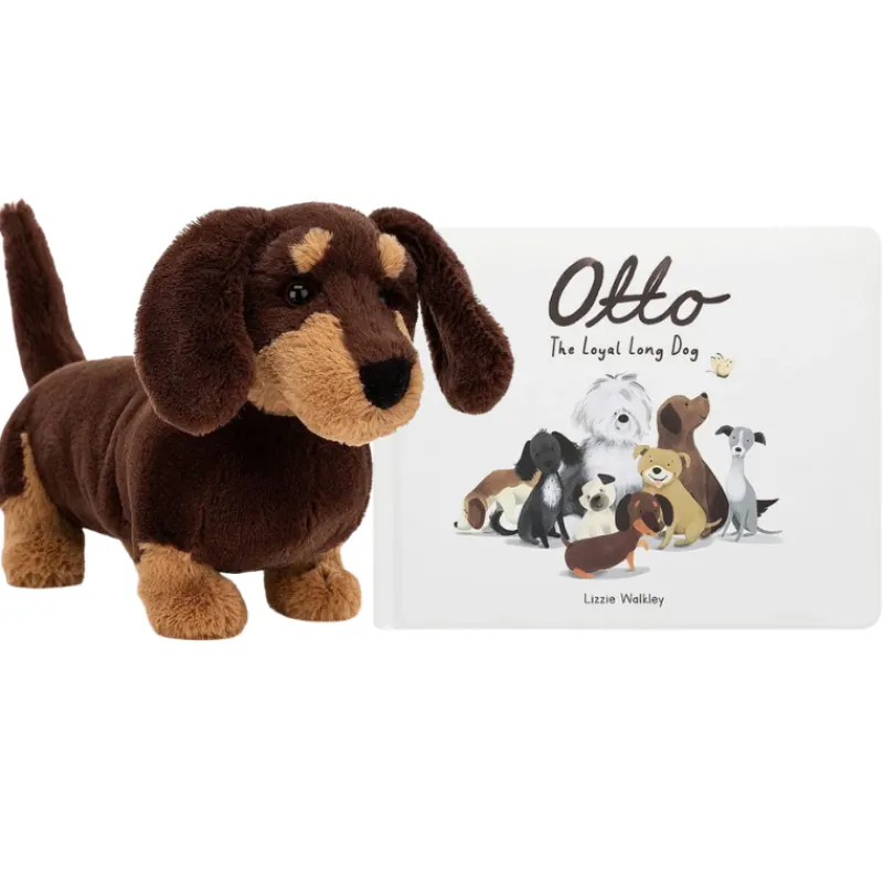 Jellycat Otto Sausage Dog and Book Bundle