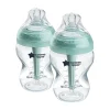 tommee tippee 9oz Advanced Anti-Colic Baby Bottle with Slow Flow Breast-Like Nipple-2 Pack