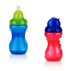 Nuby 2-pack Flip-it Soft Silicone Straw 10 oz. Cup