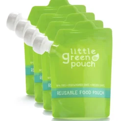 Little Green Pouch Reusable 7oz Food Pouch - 4 pack