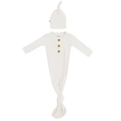 Kyte Baby Ribbed Knotted Gown & Hat