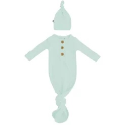 Kyte Baby Ribbed Knotted Gown & Hat