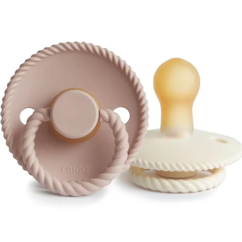 Frigg Rope Natural Rubber Baby Pacifier - 2-Pack