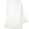 Lambs & Ivy Signature White Ruffled Lux Minky/Jersey Chevron Baby Blanket