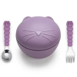 Melii Baby Silicone Animal Bowl with Lid and Utensils