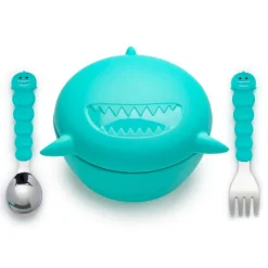 Melii Baby Silicone Animal Bowl with Lid and Utensils