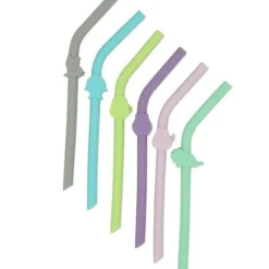 Melii Baby Silicone Animal Straws with Cleaning Brush