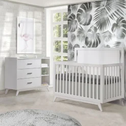 Tulip Juvenile Sissi Convertible Crib + 3 Drawer Combo Dresser Set