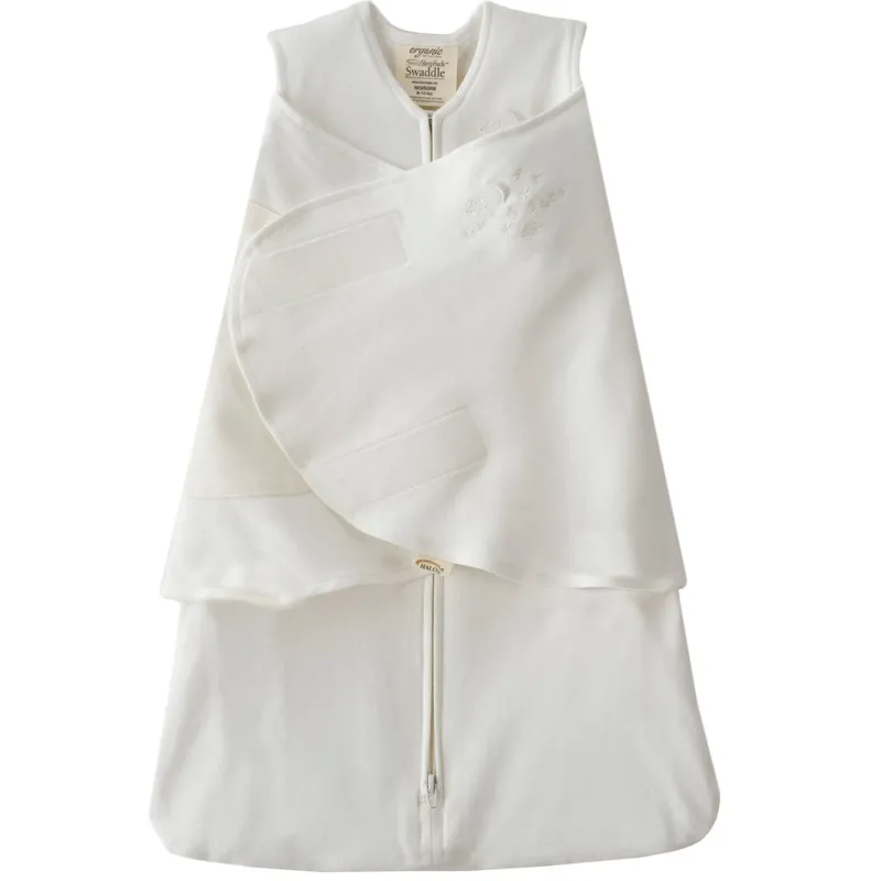 HALO SleepSack Swaddle 100% Organic Cotton Cream 0-3M 1.5 Tog