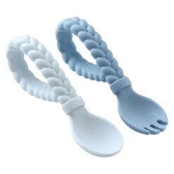 Itzy Ritzy Sweetie Spoons - Silicone Baby Fork + Spoon Set