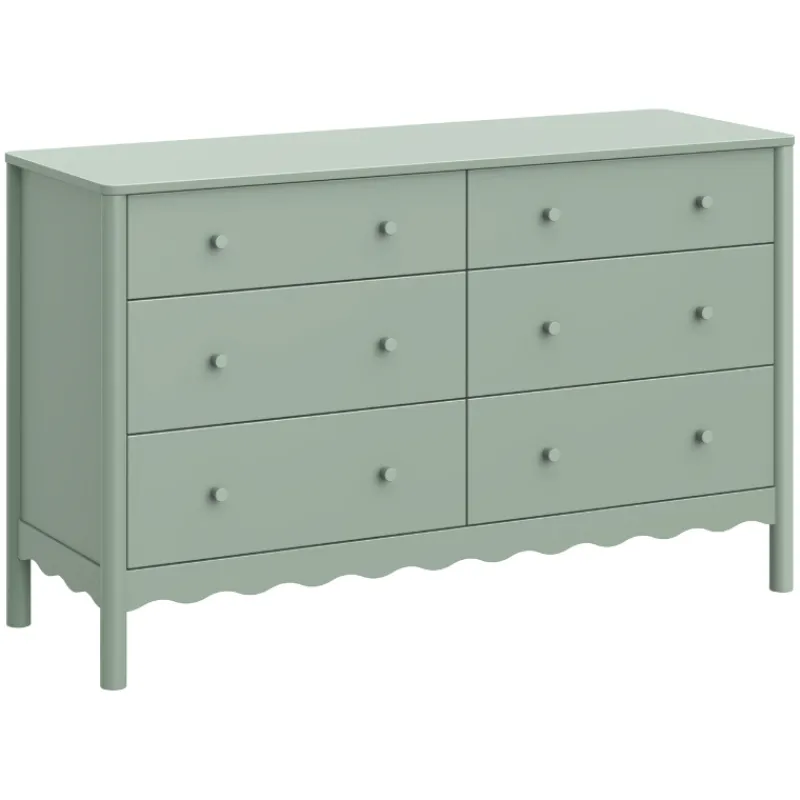 Babyletto Swell 6-Drawer Assembled Dresser in Light Sage