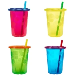 The First Years Take and Toss 10 oz Spill Proof Straw Cups - 4 Pack