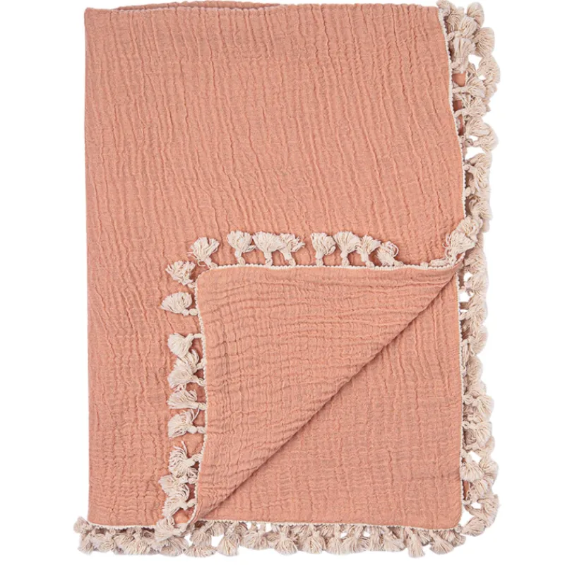 Crane Tassel Muslin Blanket