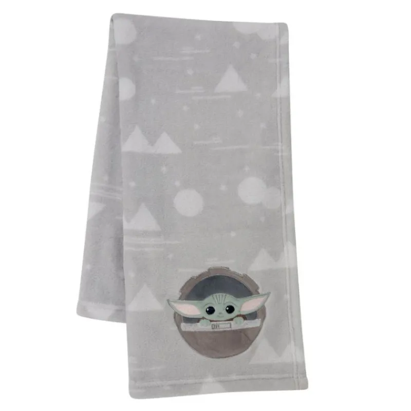 Lambs & Ivy The Child/Baby Yoda Gray Fleece Baby Blanket