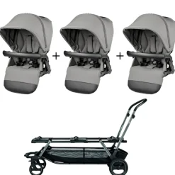 Peg Perego Triplette Chassis with 3 Pop-Up Seats Bundle