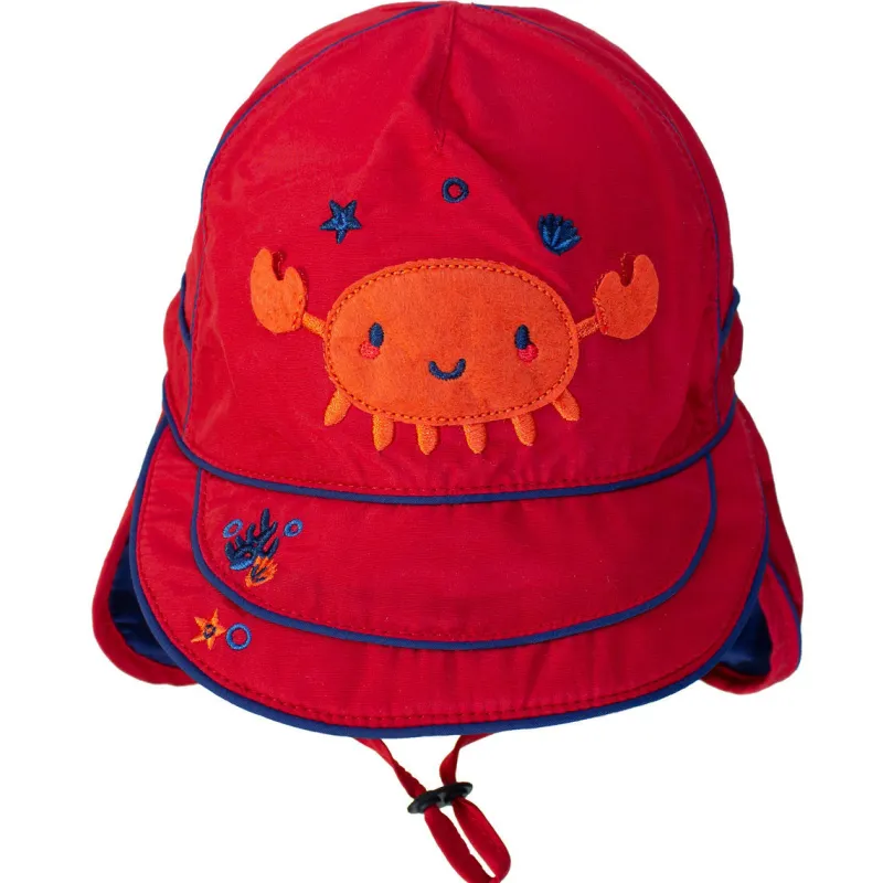 CaliKids UV Flap Hat - Racy Red