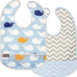Kushies Waterproof Clean Bibs - 2 Pack
