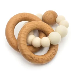 LouLou Lollipop Wood and Silicone Rattle Teether