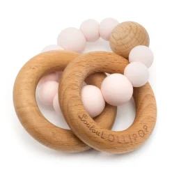 LouLou Lollipop Wood and Silicone Rattle Teether